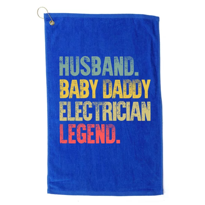 Funny Vintage Great Gift Husband Daddy Electrician Legend Cute Gift Platinum Collection Golf Towel