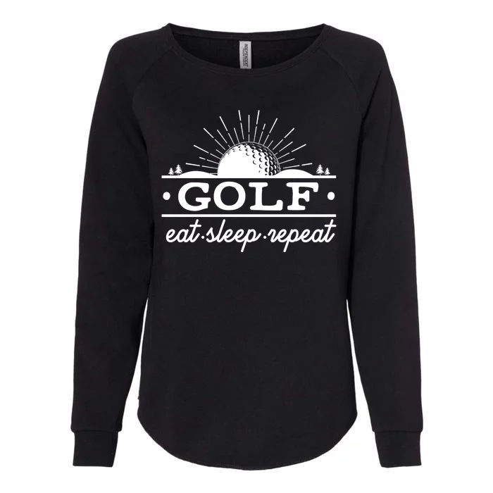 Funny Vintage Golf Eat Sleep Repeat Golfing Fan Womens California Wash Sweatshirt