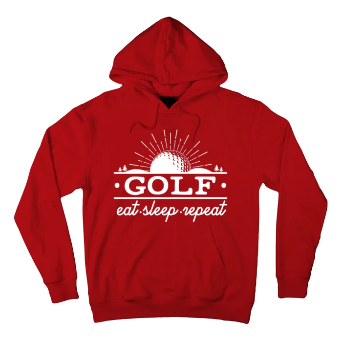 Funny Vintage Golf Eat Sleep Repeat Golfing Fan Hoodie