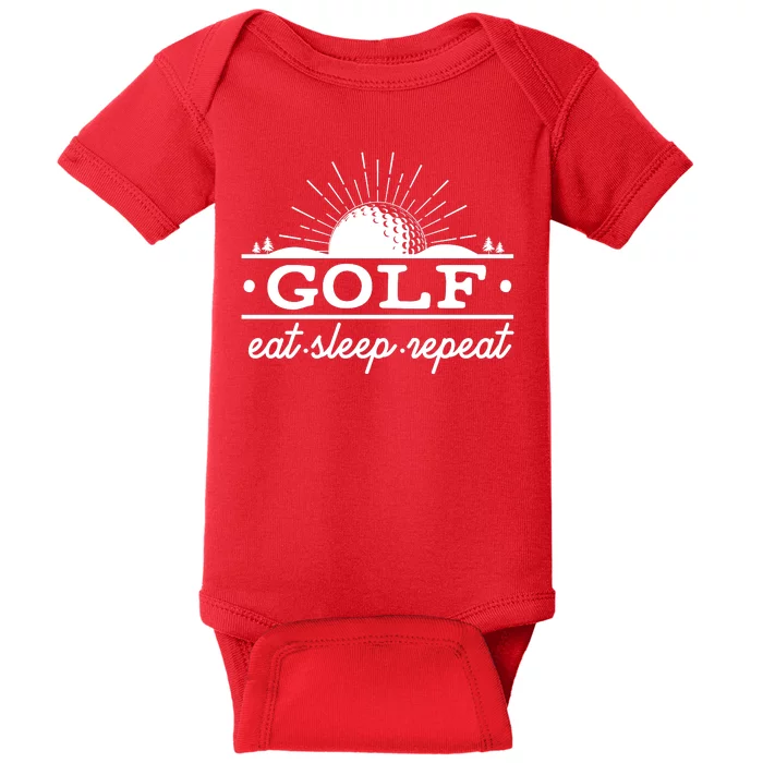 Funny Vintage Golf Eat Sleep Repeat Golfing Fan Baby Bodysuit