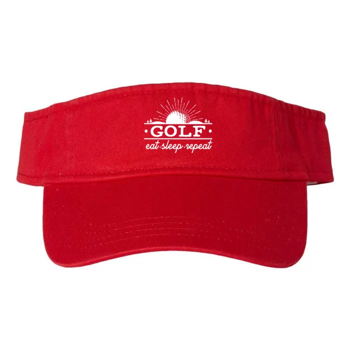 Funny Vintage Golf Eat Sleep Repeat Golfing Fan Valucap Bio-Washed Visor