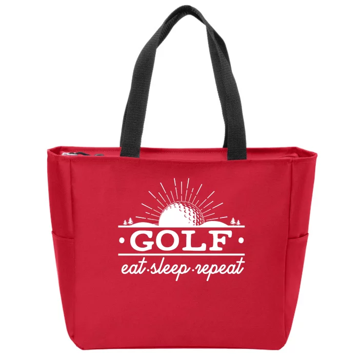 Funny Vintage Golf Eat Sleep Repeat Golfing Fan Zip Tote Bag