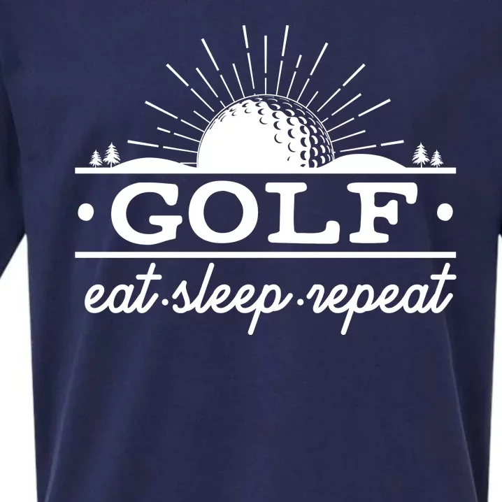 Funny Vintage Golf Eat Sleep Repeat Golfing Fan Sueded Cloud Jersey T-Shirt