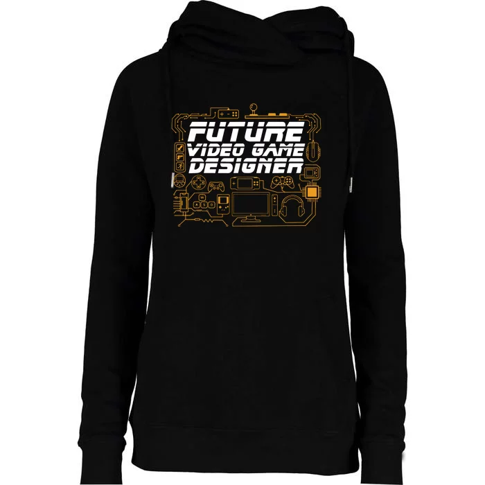 Future Video Game Designer Programmer Coding Gamer Gift Womens Funnel Neck Pullover Hood