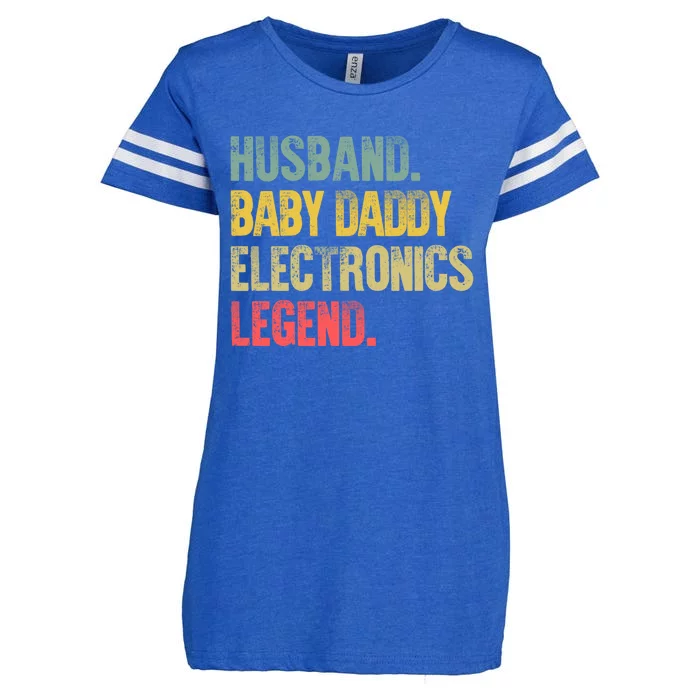 Funny Vintage Gift Husband Daddy Electronics Legend Gift Enza Ladies Jersey Football T-Shirt