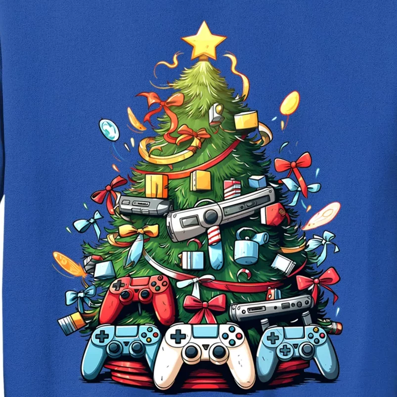 Funny Video Game Gaming Controller Christmas Tree Pajama Gift Sweatshirt