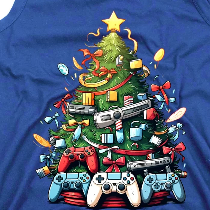 Funny Video Game Gaming Controller Christmas Tree Pajama Gift Tank Top