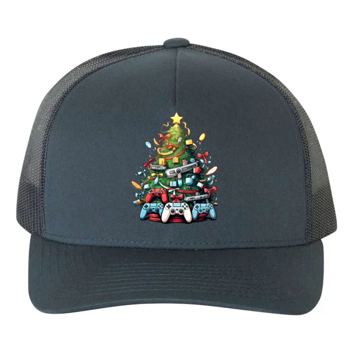 Funny Video Game Gaming Controller Christmas Tree Pajama Gift Yupoong Adult 5-Panel Trucker Hat