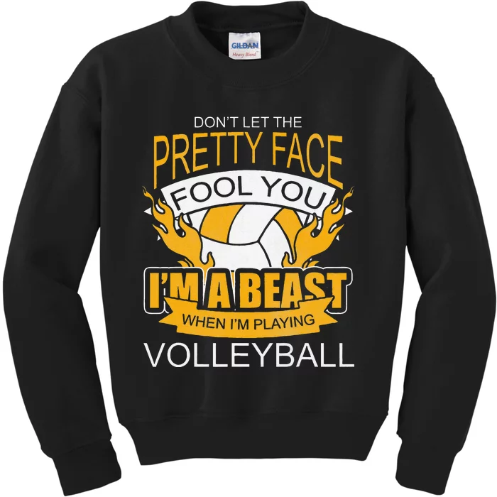 Funny Volleyball Gift For Teen WomenVolleyball Kids Sweatshirt