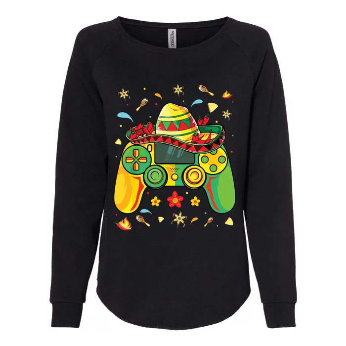 Funny Video Gamer Cinco De Mayo Lets Fiesta Party Womens California Wash Sweatshirt