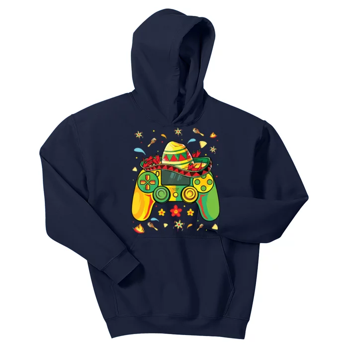 Funny Video Gamer Cinco De Mayo Lets Fiesta Party Kids Hoodie