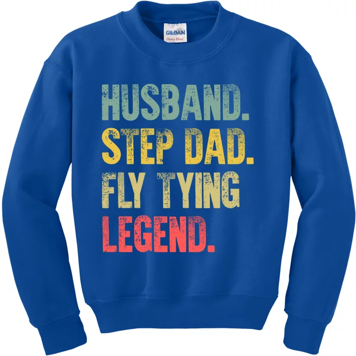 Funny Vintage Great Gift Husband Step Dad Fly Tying Legend Gift Cool Gift Kids Sweatshirt