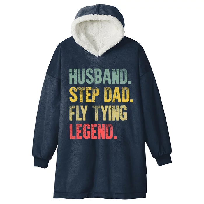 Funny Vintage Great Gift Husband Step Dad Fly Tying Legend Gift Cool Gift Hooded Wearable Blanket