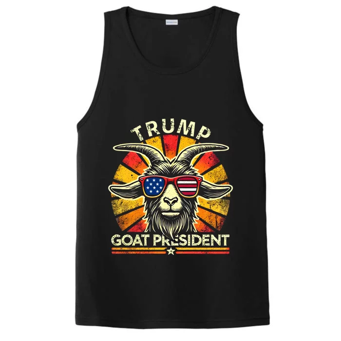 Funny Vintage Goat Trump 45th President Election 2024 Gift Performance Tank