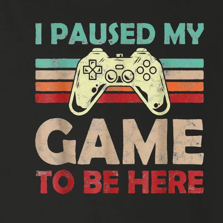 Funny Video Game Humor Joke I Paused My Game To Be Here Toddler Long Sleeve Shirt