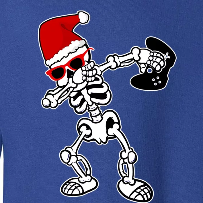 Funny Video Game Santa Dabbing Skeleton Christmas Gift Funny Gift Toddler Sweatshirt