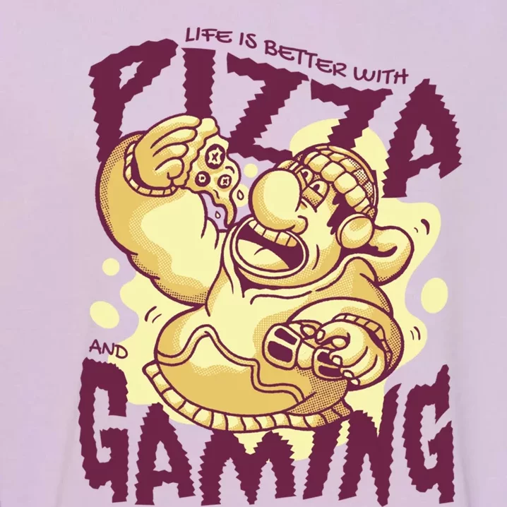 Funny Video Game Meaningful Gift Pizza And Video Games Gift Garment-Dyed Sweatshirt