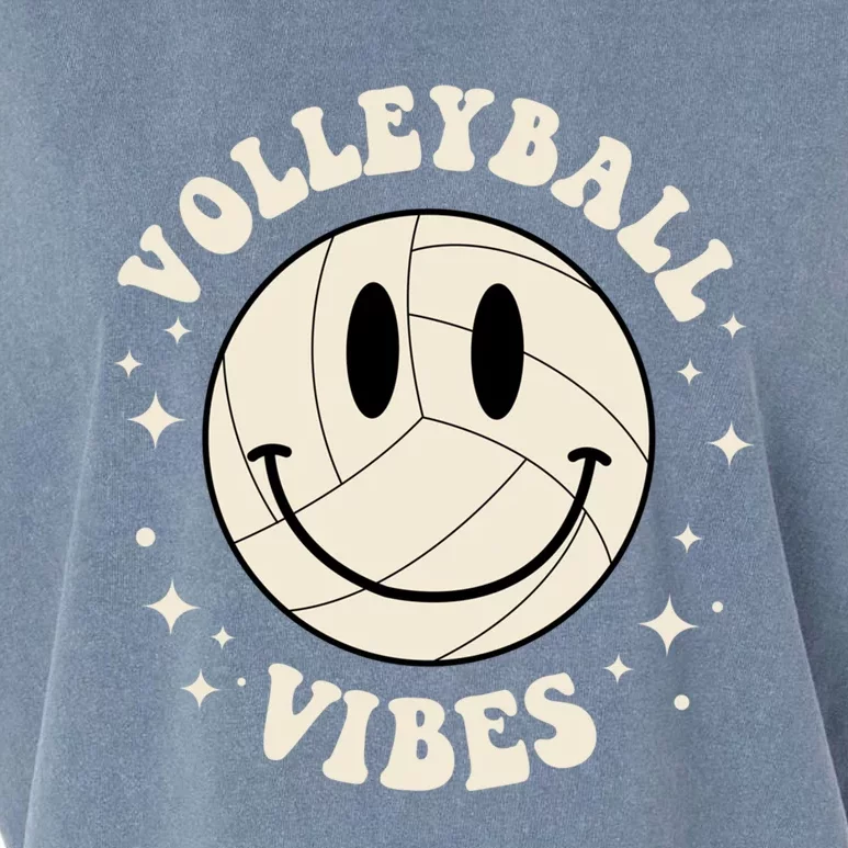 Funny Volleyball Gift Mom Volleyball Vibes Smile Face Meme Great Gift Garment-Dyed Women's Muscle Tee