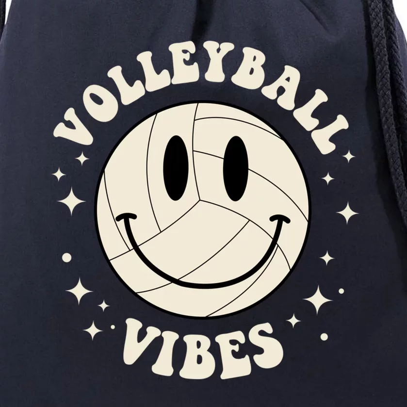 Funny Volleyball Gift Mom Volleyball Vibes Smile Face Meme Great Gift Drawstring Bag