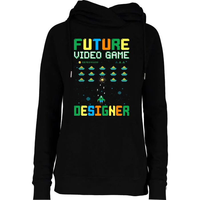 Future Video Game Designer For Game Developer Womens Funnel Neck Pullover Hood