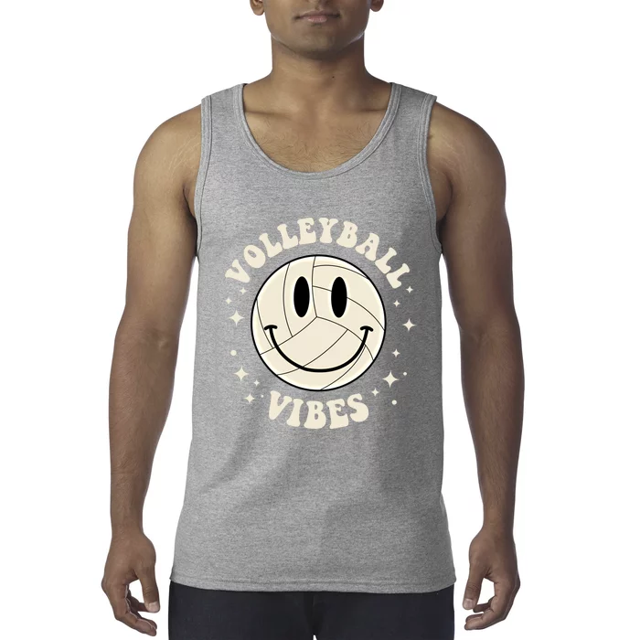 Funny Volleyball Gift Mom Volleyball Vibes Smile Face Meme Funny Gift Tank Top