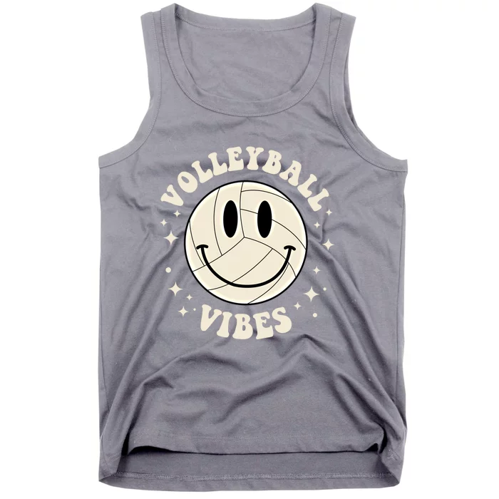 Funny Volleyball Gift Mom Volleyball Vibes Smile Face Meme Funny Gift Tank Top