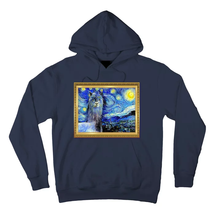 Funny Van Gogh Starry Night Llama Alpaca Hoodie