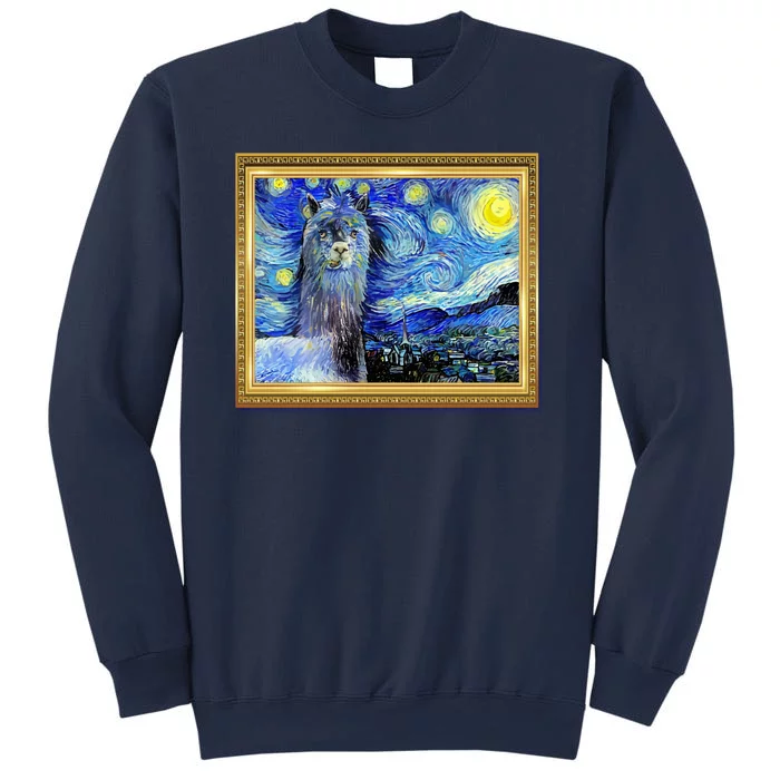 Funny Van Gogh Starry Night Llama Alpaca Sweatshirt