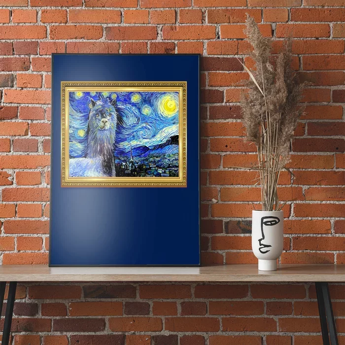 Funny Van Gogh Starry Night Llama Alpaca Poster