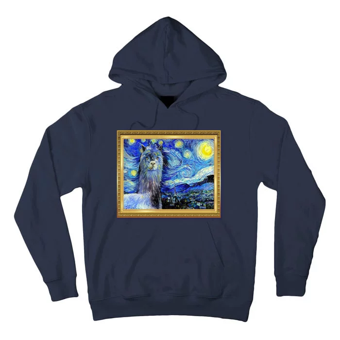 Funny Van Gogh Starry Night Llama Alpaca Tall Hoodie