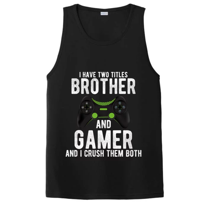 Funny Vintage Gamer Funny Gift Video Games Brother Gift Performance Tank