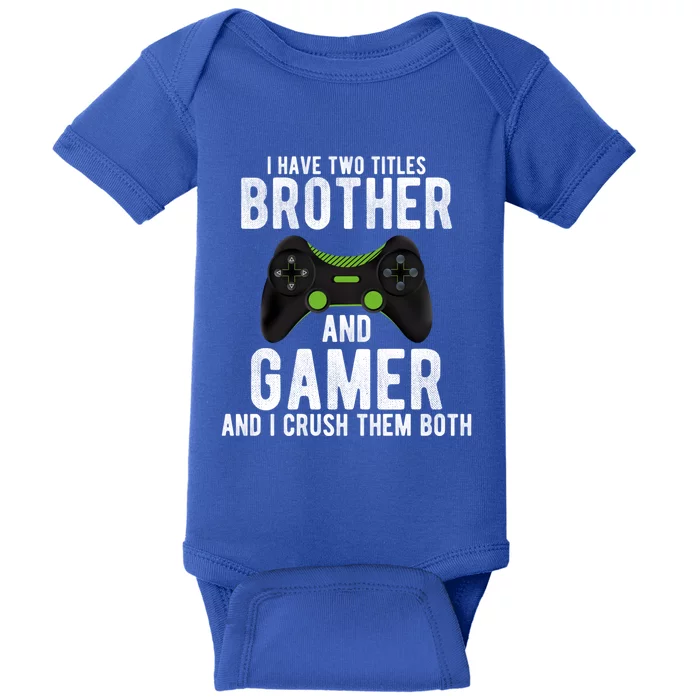 Funny Vintage Gamer Funny Gift Video Games Brother Gift Baby Bodysuit