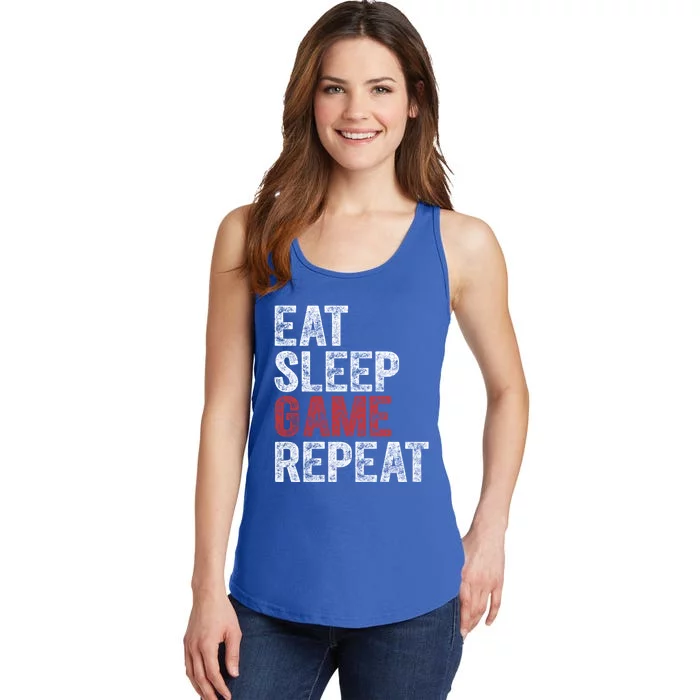 Funny Video Gamer Gift Eat Sleep Game Repeat Gift Ladies Essential Tank