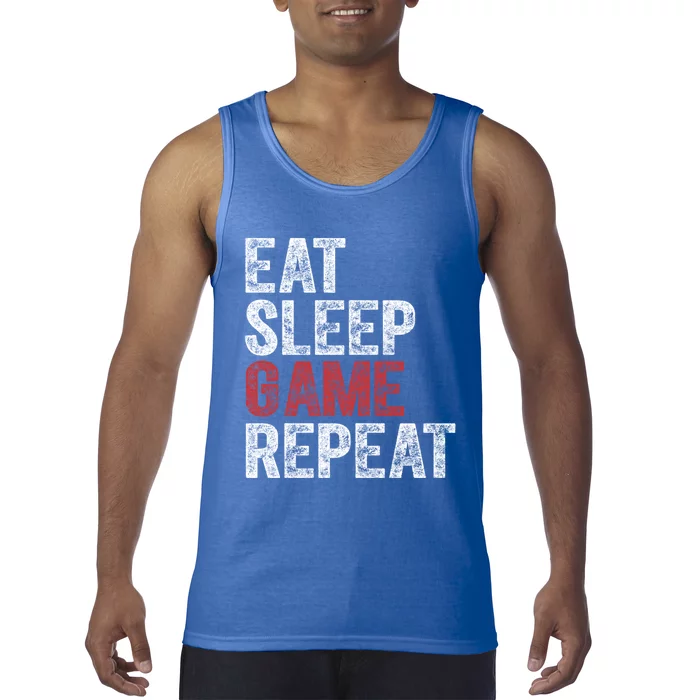 Funny Video Gamer Gift Eat Sleep Game Repeat Gift Tank Top