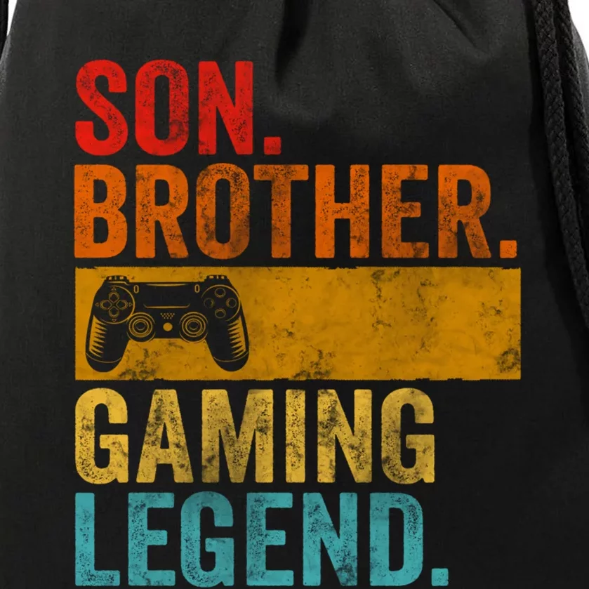 Funny Video Gamer Son Brother Gaming Legend Drawstring Bag