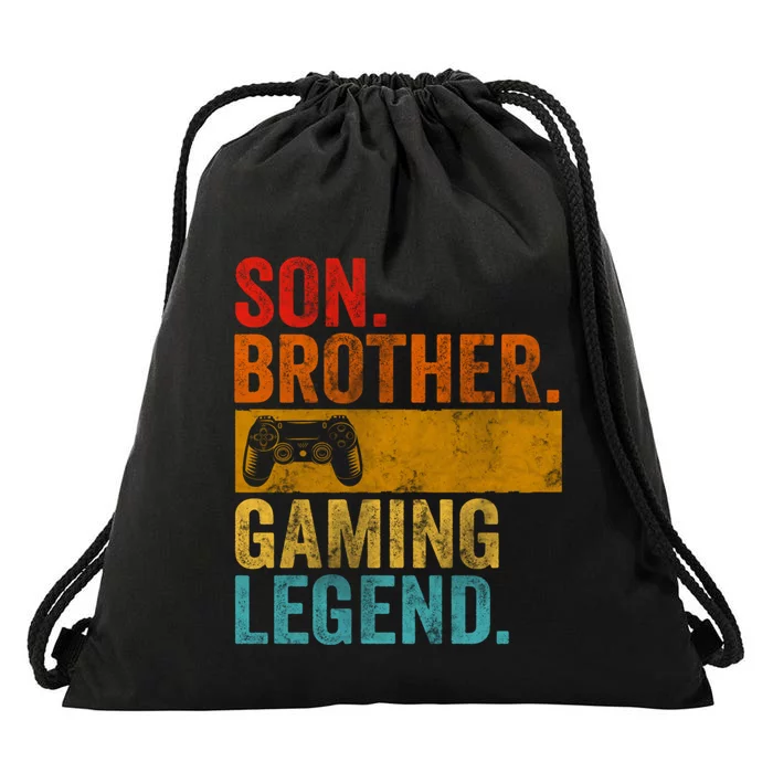 Funny Video Gamer Son Brother Gaming Legend Drawstring Bag