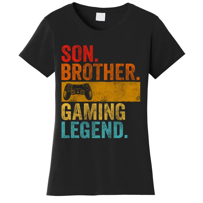 Funny Video Gamer Son Brother Gaming Legend Women's T-Shirt