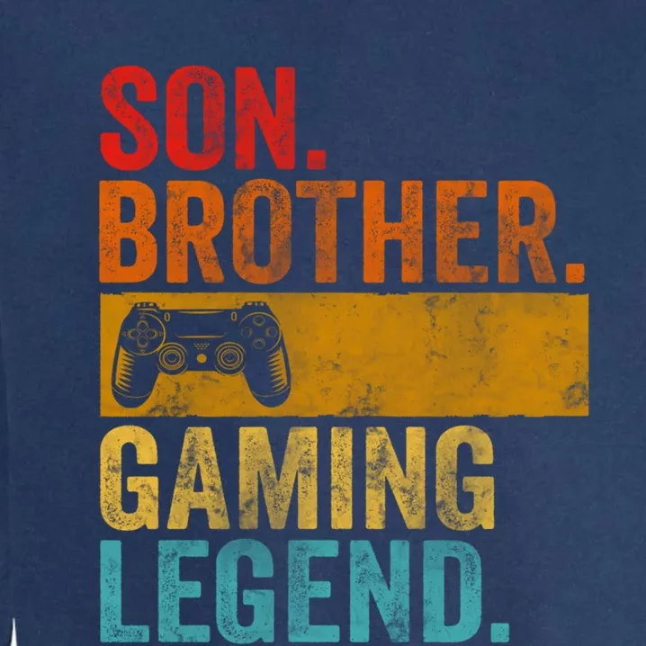 Funny Video Gamer Son Brother Gaming Legend Garment-Dyed Sweatshirt