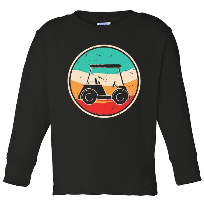 Funny Vintage Golf Cart Art For Golf Lovers Toddler Long Sleeve Shirt