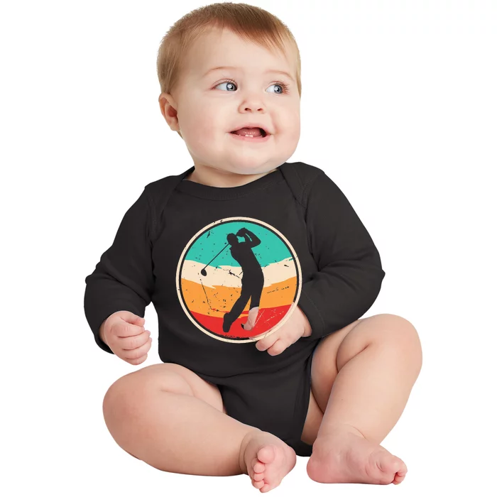 Funny Vintage Golfer Art For Golf Lovers Baby Long Sleeve Bodysuit