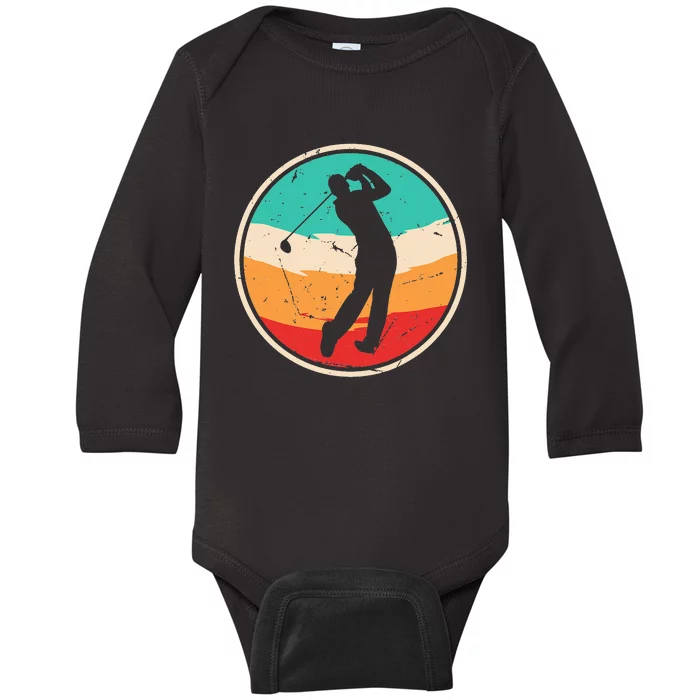 Funny Vintage Golfer Art For Golf Lovers Baby Long Sleeve Bodysuit