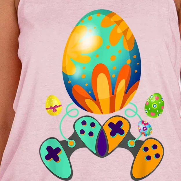 Funny Video Game Gift Easter Eggs Gaming Console Control Funny Gift Women's Knotted Racerback Tank