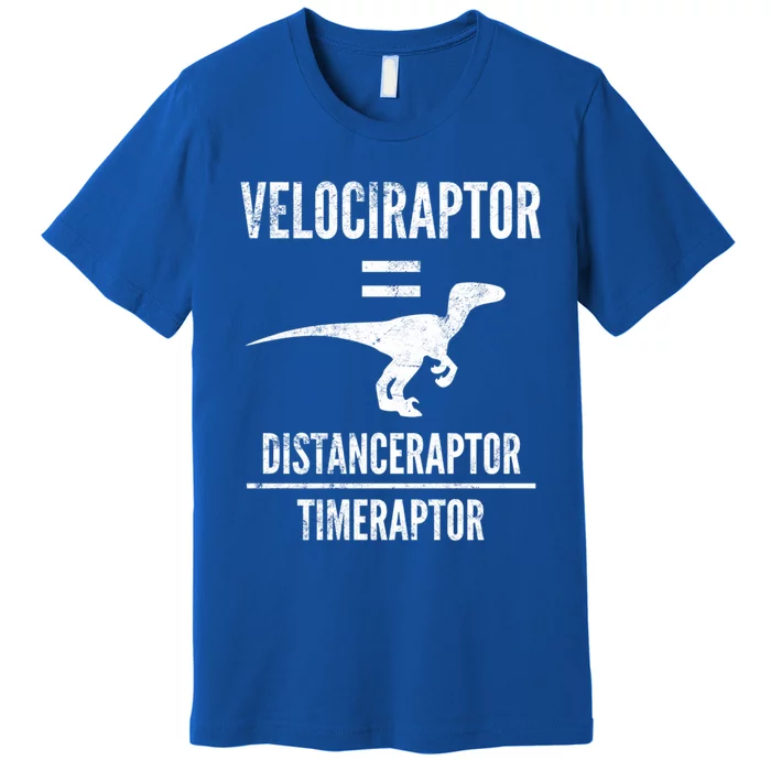 Funny Velociraptor Gift With Science Pun Dad Joke Physics Premium T-Shirt