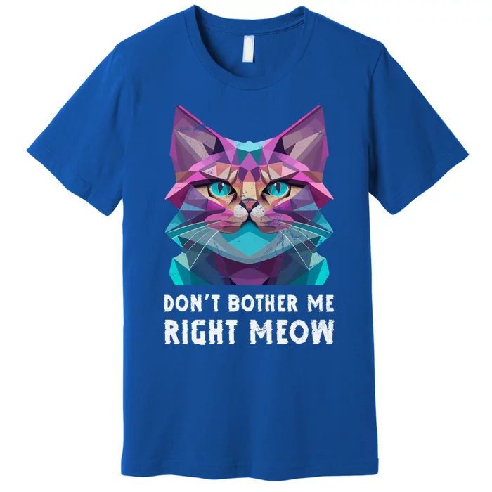 Funny Video Gamer And Cat Lover DonT Bother Me Right Meow Gift Premium T-Shirt