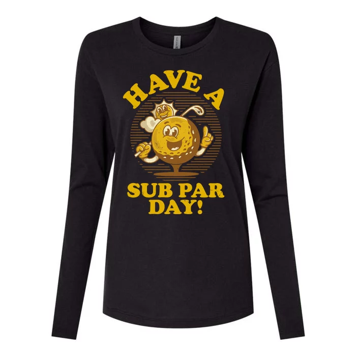 Funny Vintage Golfing Have A Sub Par Day Womens Cotton Relaxed Long Sleeve T-Shirt