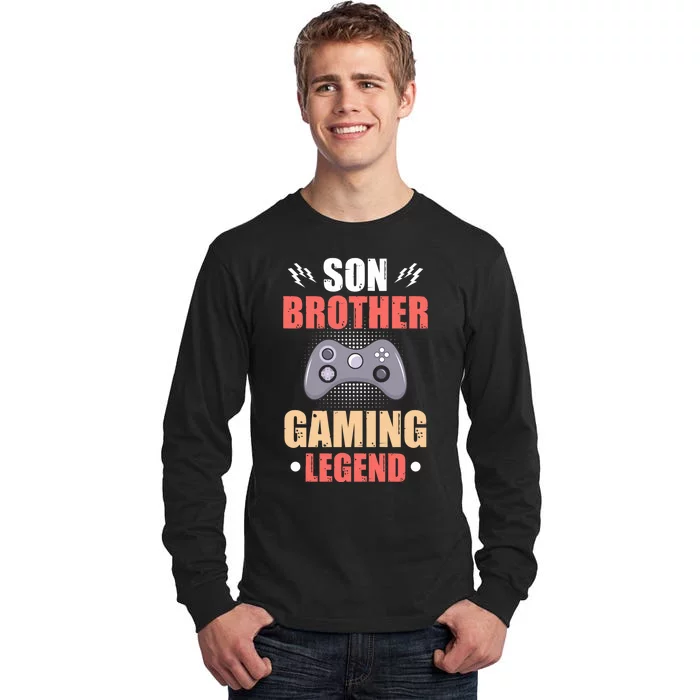 Funny Video Gamer Son Brother Gaming Legend Tall Long Sleeve T-Shirt