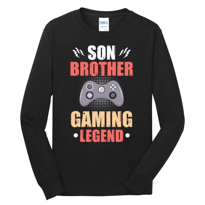 Funny Video Gamer Son Brother Gaming Legend Tall Long Sleeve T-Shirt