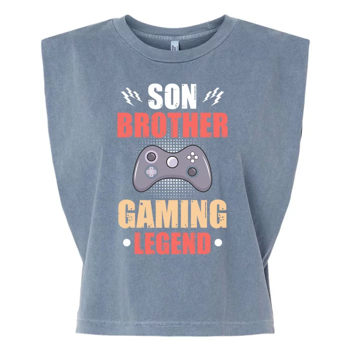 Funny Video Gamer Son Brother Gaming Legend Garment-Dyed Women's Muscle Tee