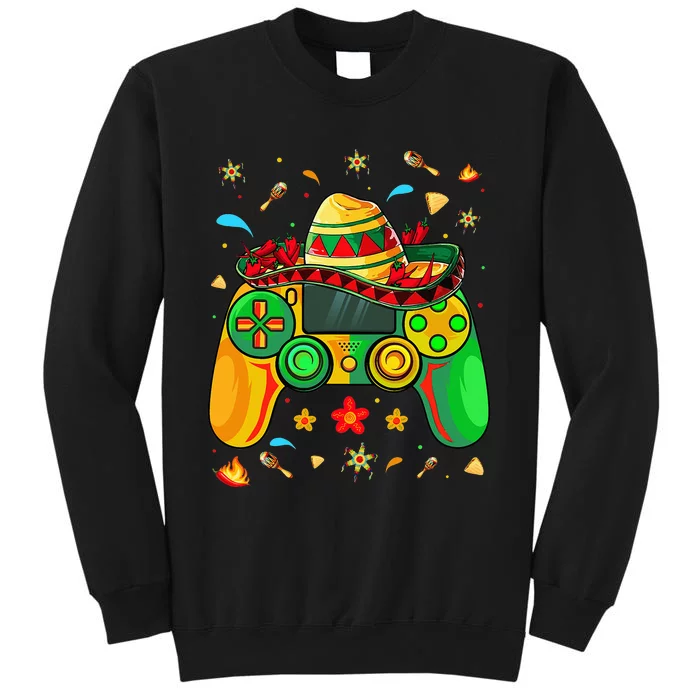 Funny Video Gamer Cinco De Mayo Let's Fiesta Party Tall Sweatshirt