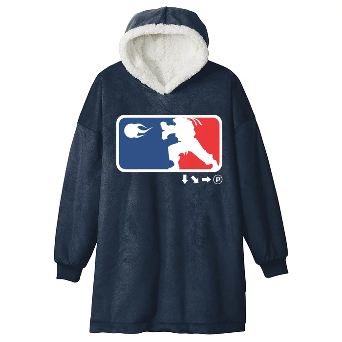 Fighters Video Game League Player Logo Hooded Wearable Blanket